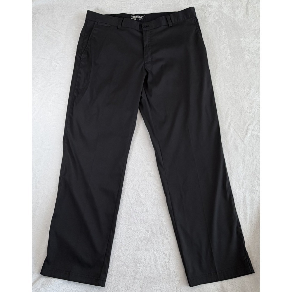 Nike Dri-Fit Golf Pants Mens 36x30 Black Tour Performance Tech Flex